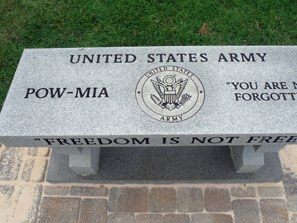 Freedom is Not Free - U.S. Army bench